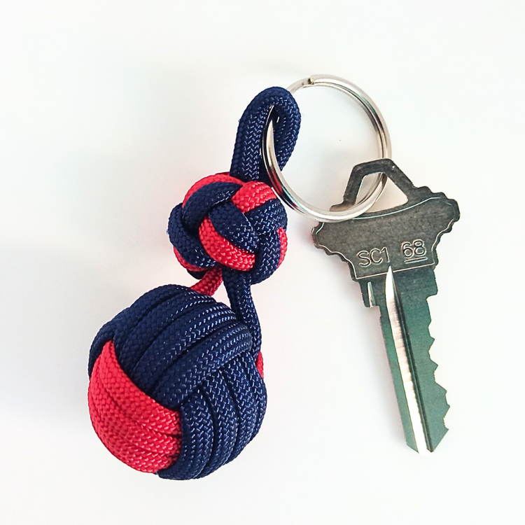Porte-clé noeud poing de singe et noeud de sifflet de bosco double
