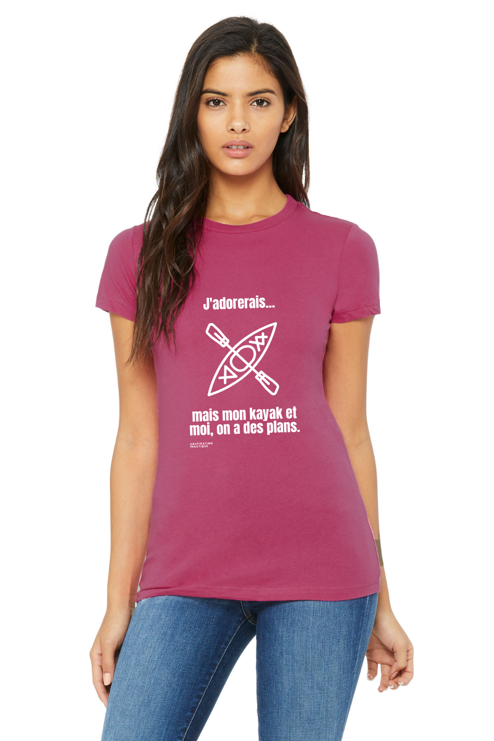 T-shirt femme - J'adorerais... mais mon kayak et moi, on a des plans - Visuel blanc
