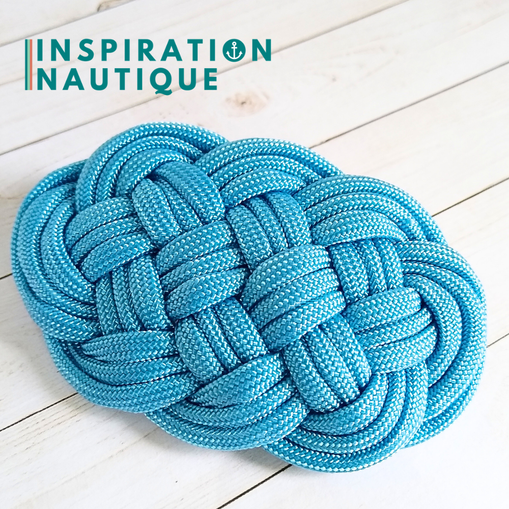 Barrette au style marin composée d'une baderne en paracorde 550, Bleu pâle