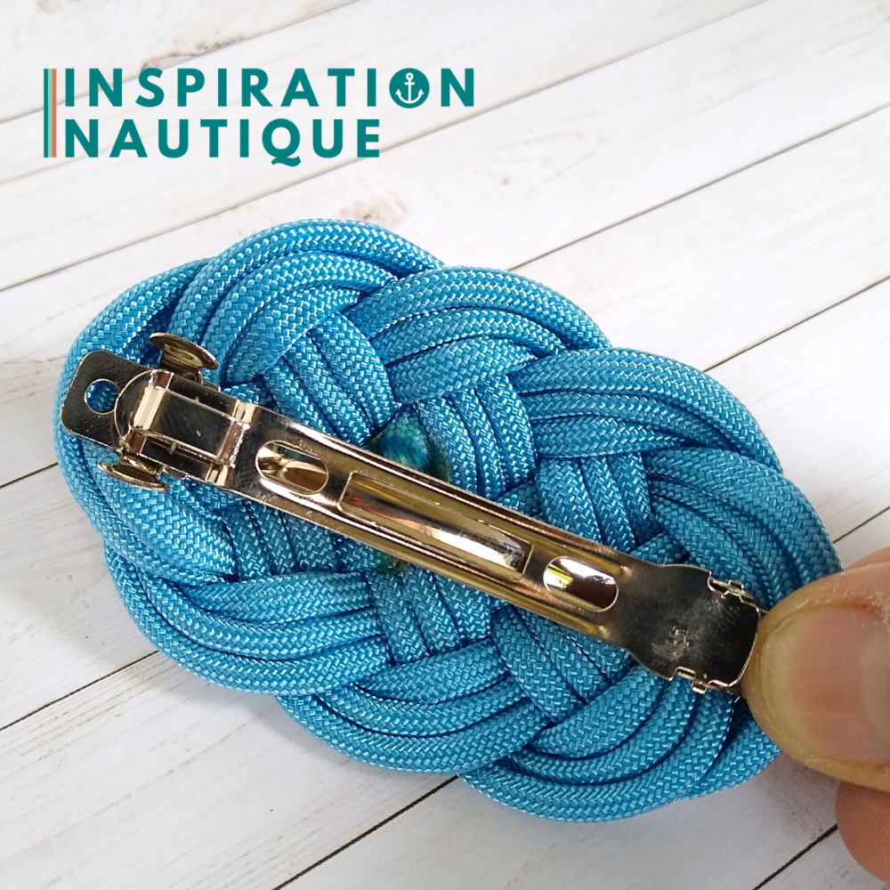 Barrette au style marin composée d'une baderne en paracorde 550, Bleu pâle