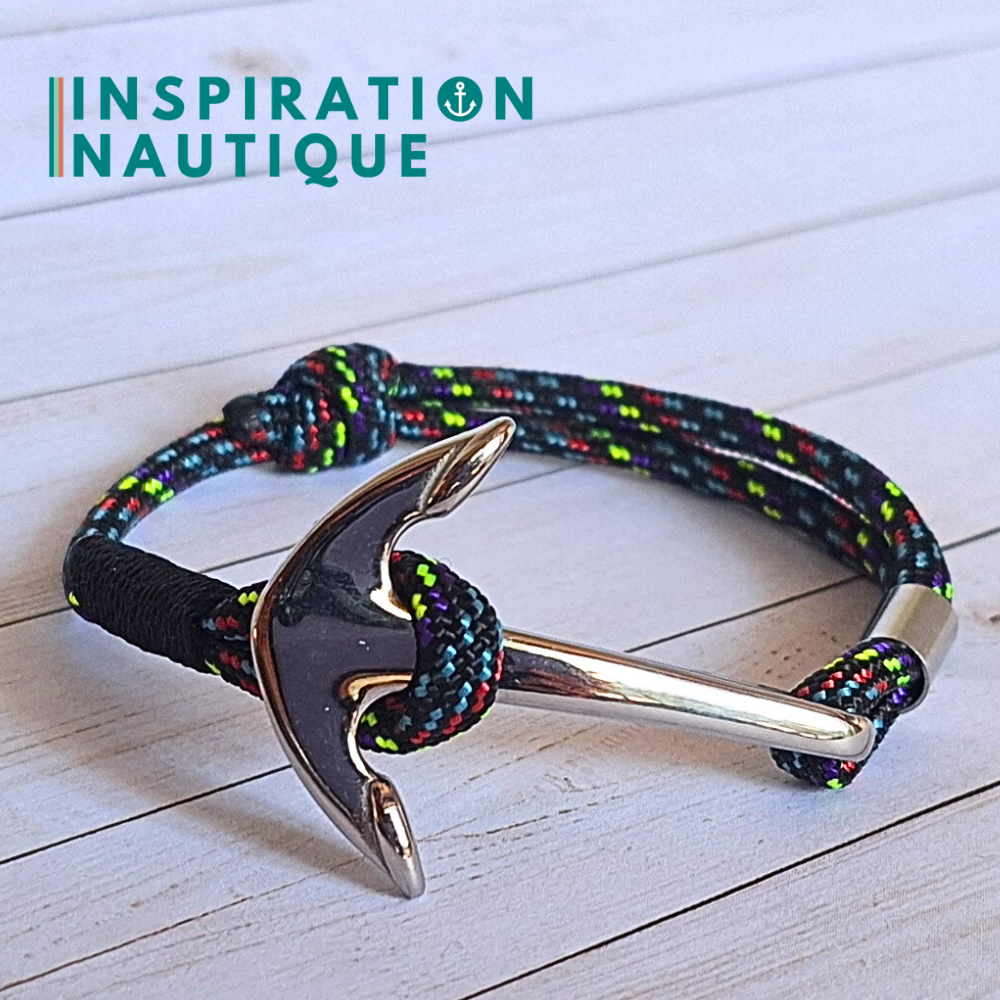 Bracelet marin avec ancre en paracorde 550 et acier inoxydable, ajustable, Cher