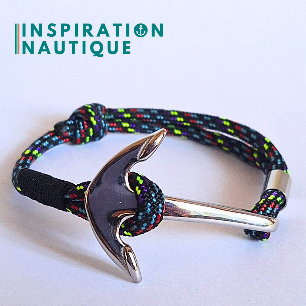 Bracelet marin avec ancre en paracorde 550 et acier inoxydable, ajustable, Cher