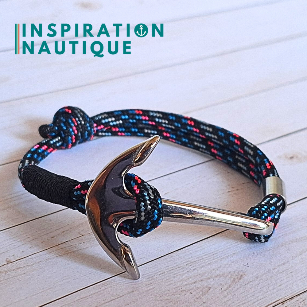 Bracelet marin avec ancre en paracorde 550 et acier inoxydable, ajustable, Borg