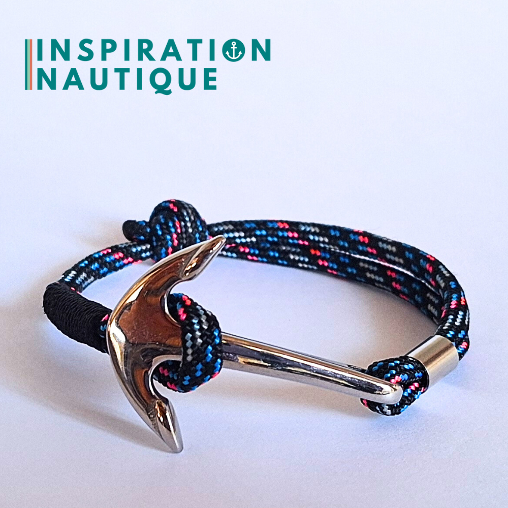 Bracelet marin avec ancre en paracorde 550 et acier inoxydable, ajustable, Borg