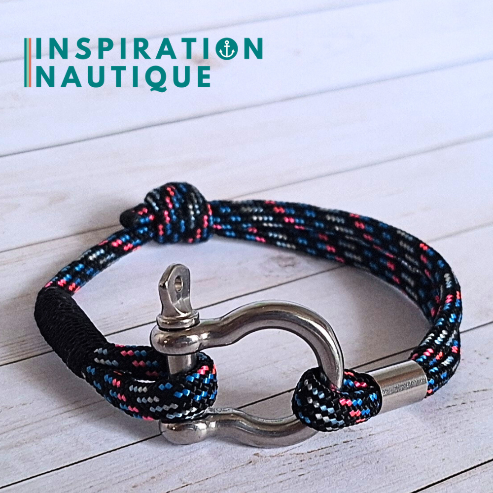 Bracelet marin avec manille en paracorde 550 et acier inoxydable, ajustable, Borg