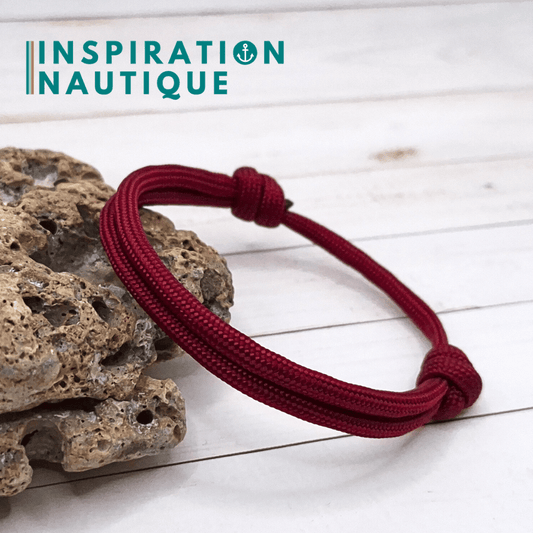 Bracelet simple avec noeuds de pêcheur, Bourgogne