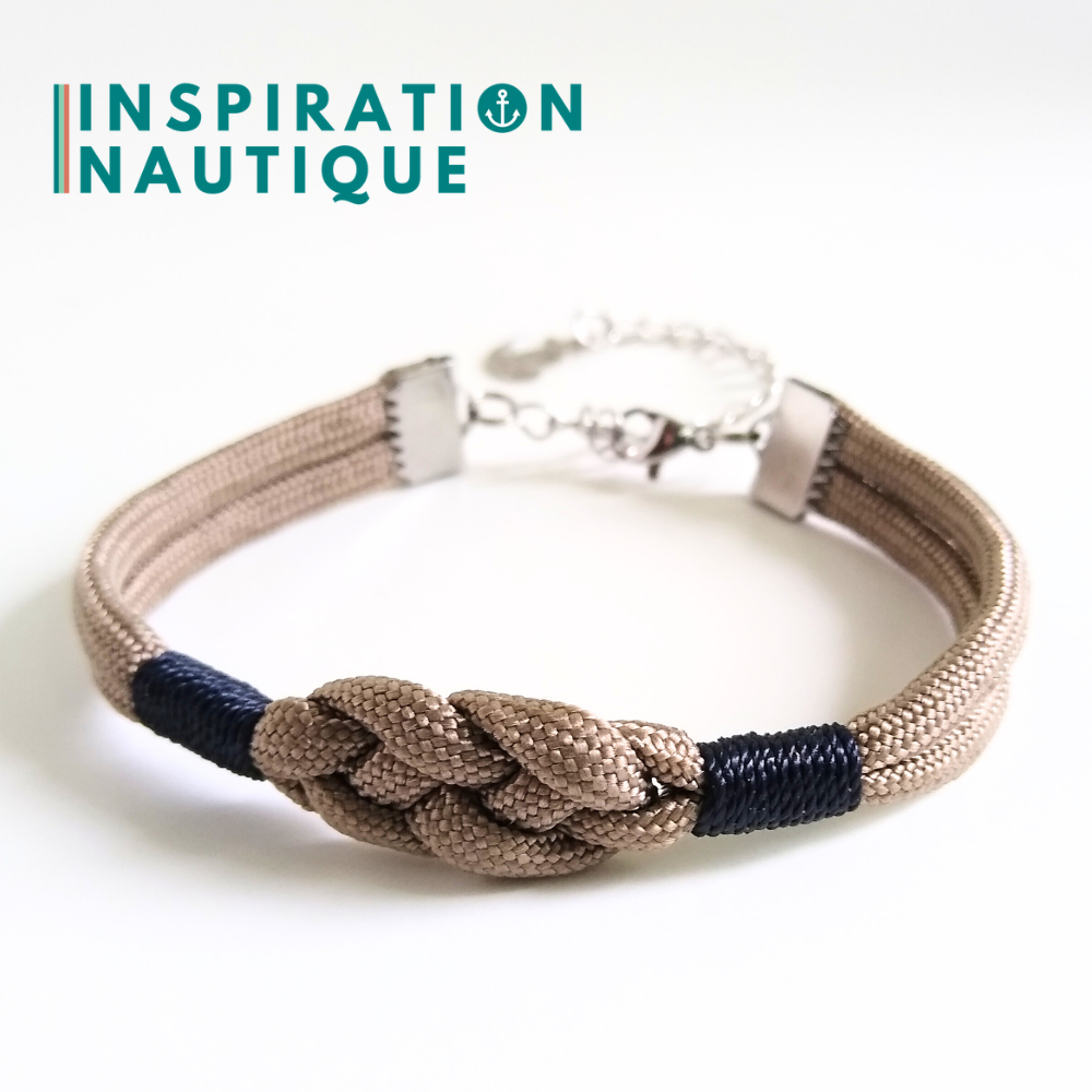 Bracelet marin avec noeud de carrick simple, Sable