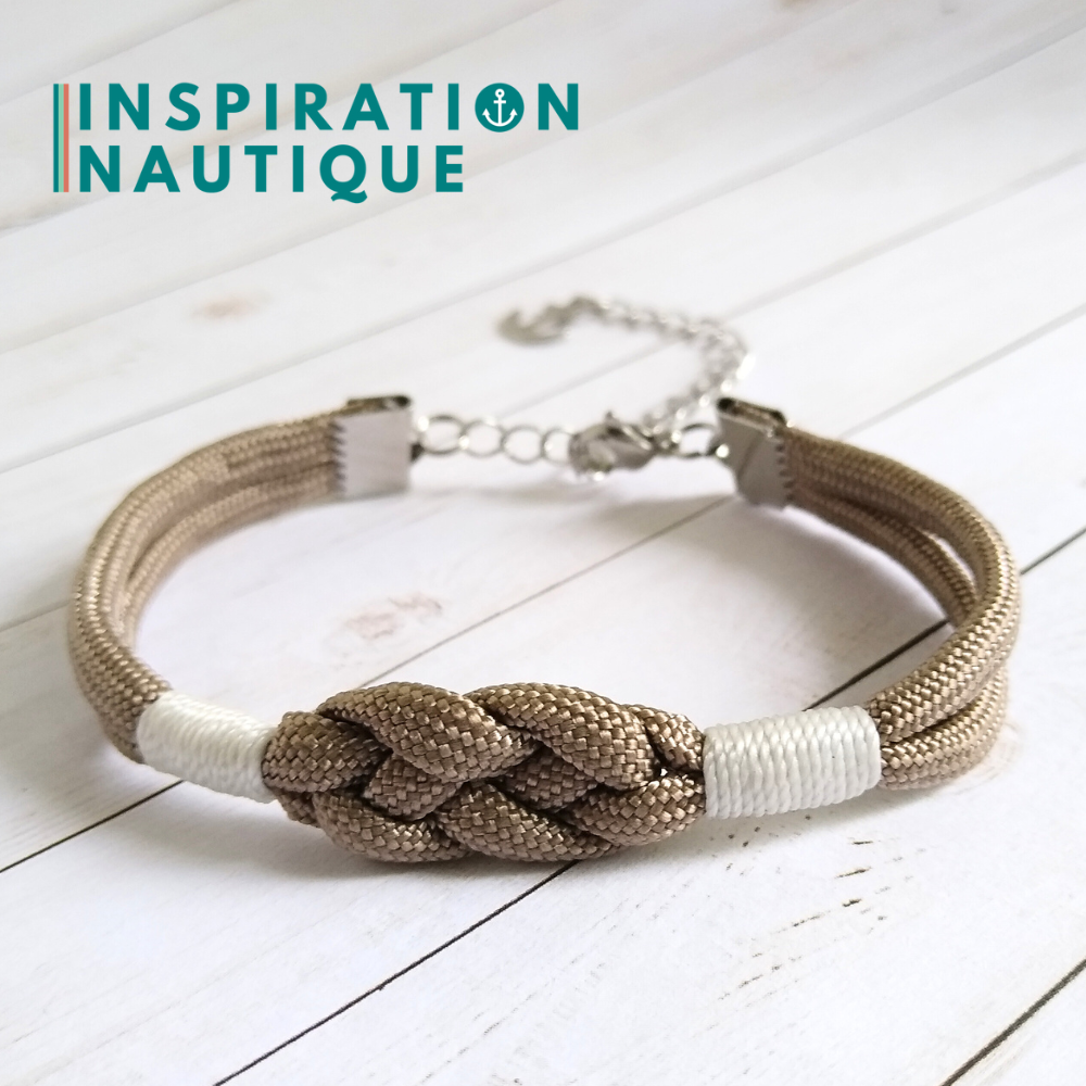 Bracelet marin avec noeud de carrick simple, Sable