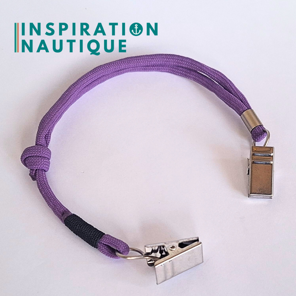Cordon tempête pour chapeau en paracorde 550 et acier inoxydable, ajustable, Lilas