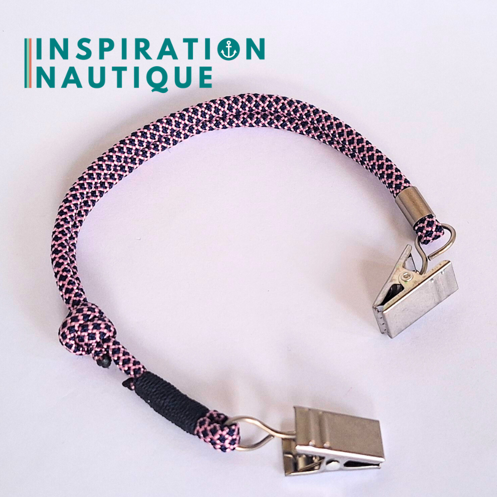 Cordon tempête pour chapeau en paracorde 550 et acier inoxydable, ajustable, Rose et marine diamants