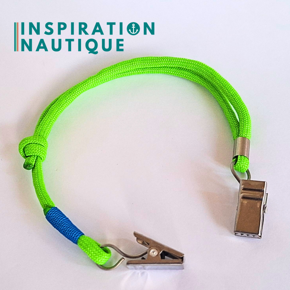 Cordon tempête pour chapeau en paracorde 550 et acier inoxydable, ajustable, Vert fluo