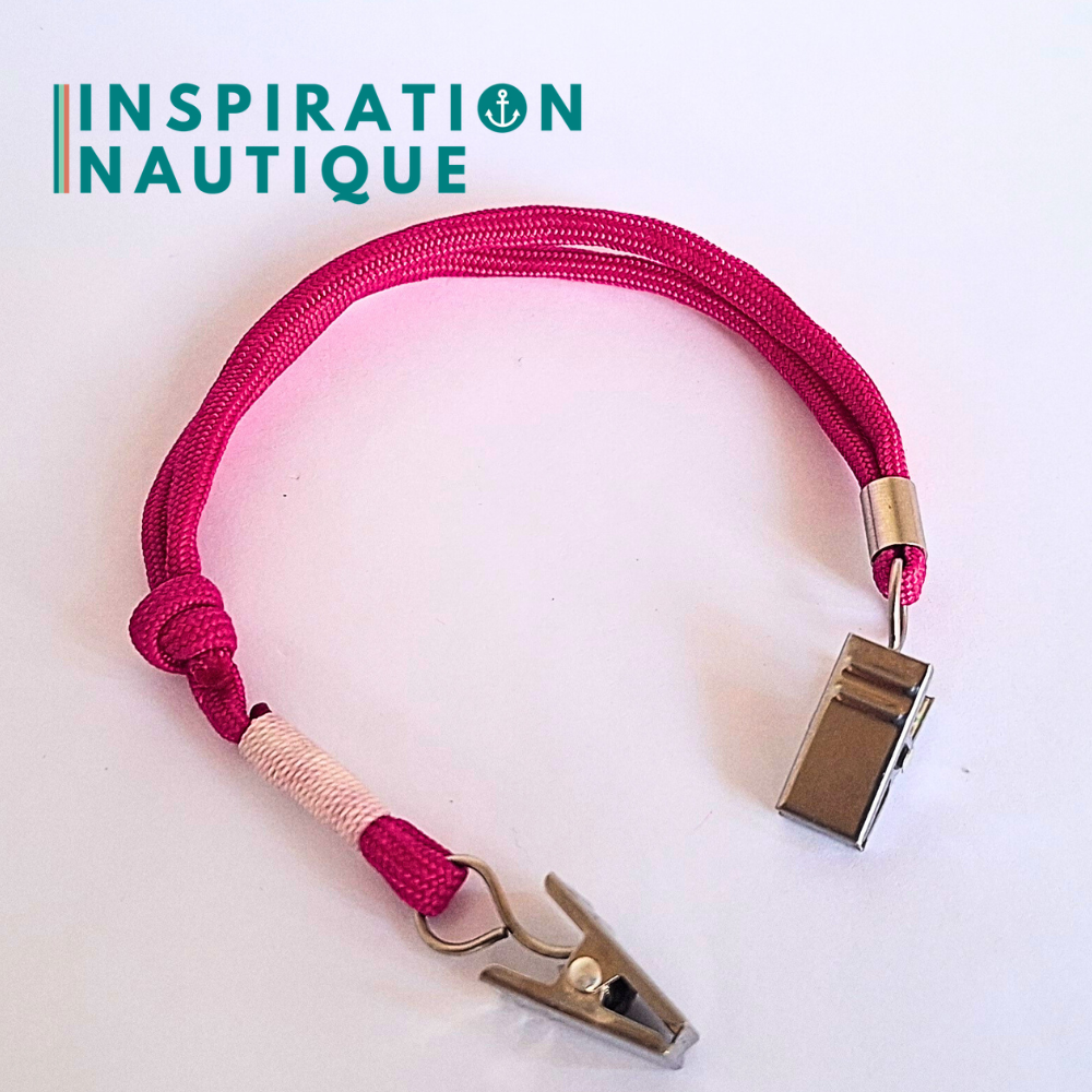 Cordon tempête pour chapeau en paracorde 550 et acier inoxydable, ajustable, Fuchsia