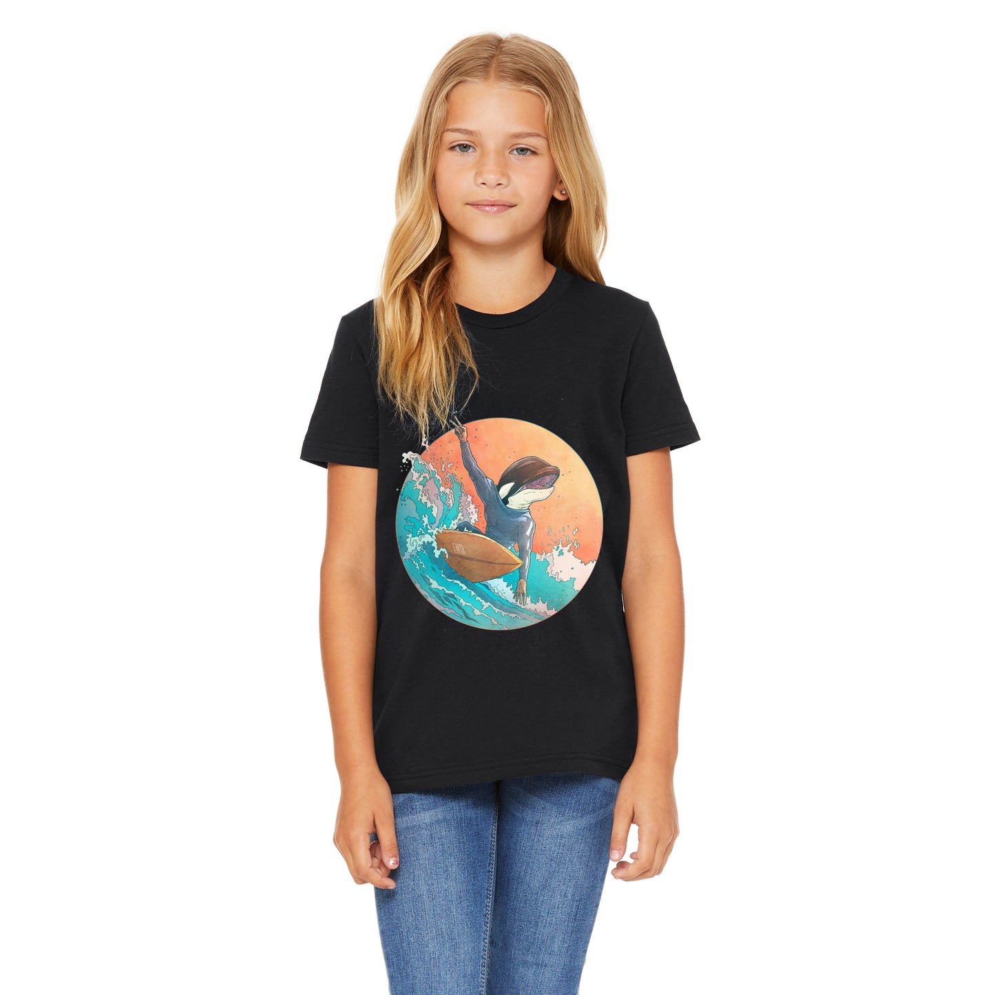 T-shirt enfant unisexe : Dan surfeur