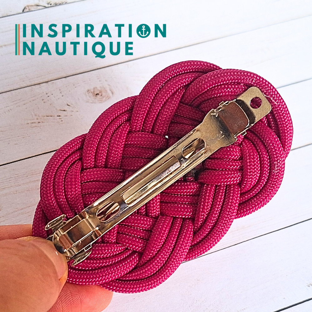 Barrette au style marin composée d'une baderne en paracorde 550, Fuchsia