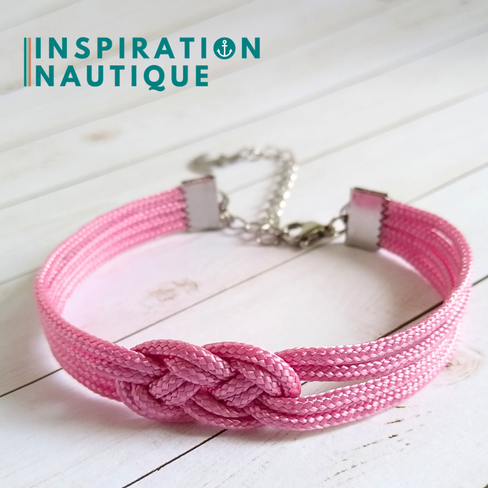 Bracelet marin avec mini noeud de carrick double, Lavande rose