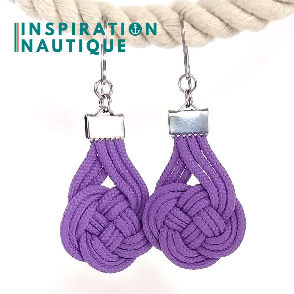 Boucles d'oreilles Double Coin Knot, Lilas