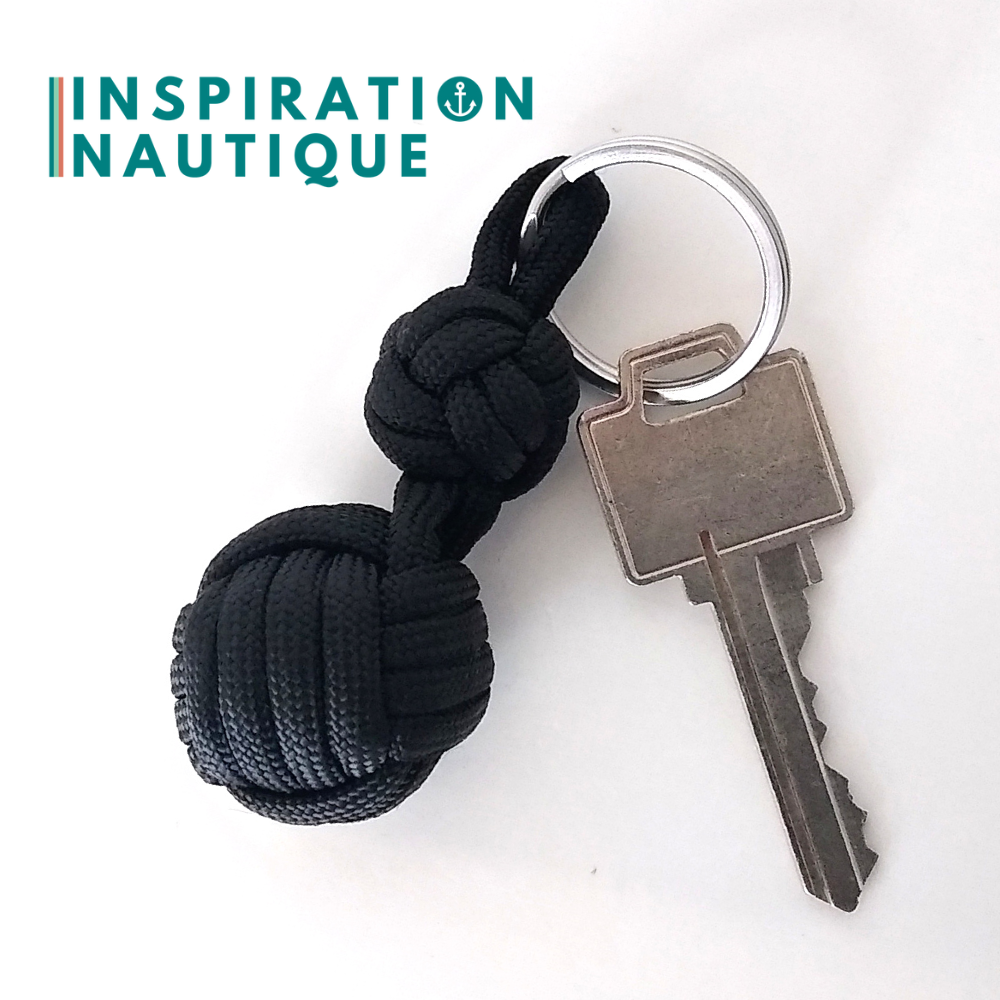Porte-clé en noeud poing de singe, Noir