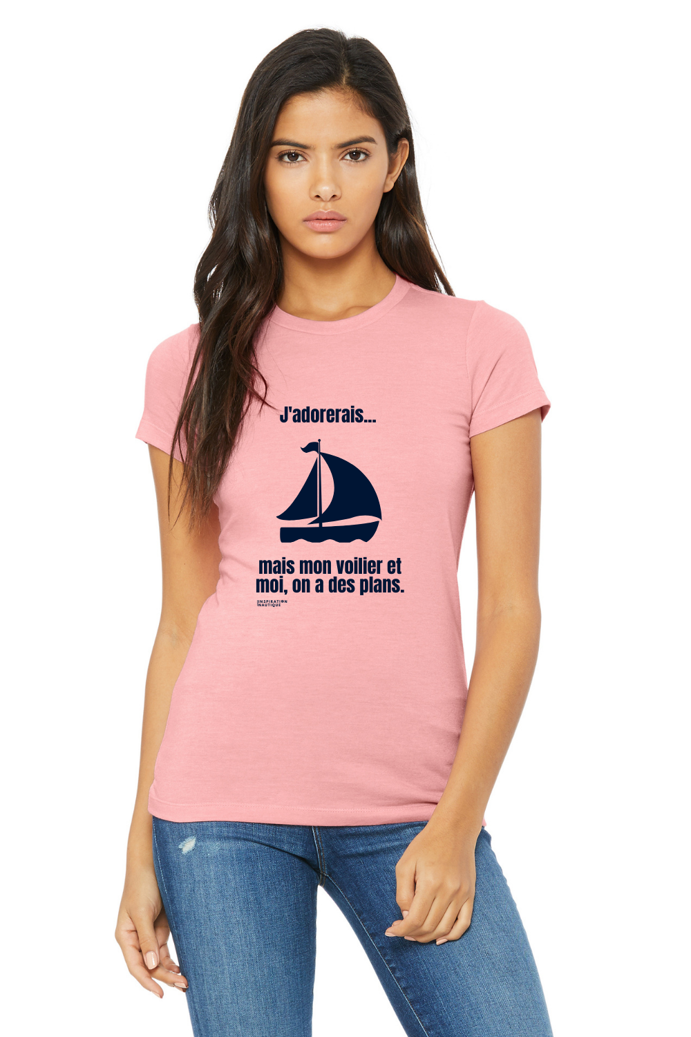 T-shirt femme - J'adorerais... mais mon voilier et moi, on a des plans - Visuel marine