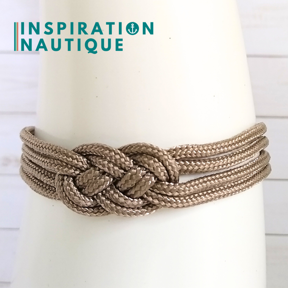 Bracelet marin avec mini noeud de carrick double, Sable