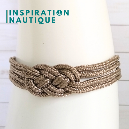 Bracelet marin avec mini noeud de carrick double, Sable