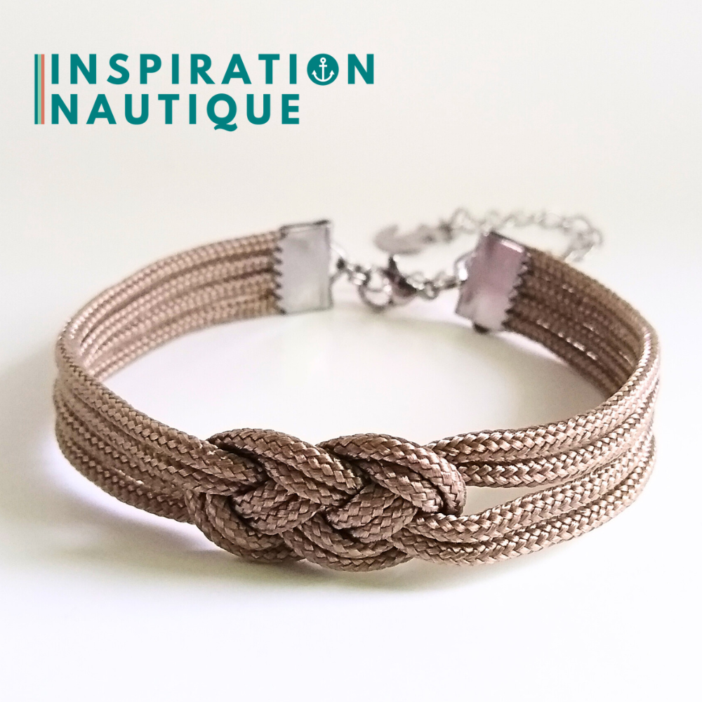 Bracelet marin avec mini noeud de carrick double, Sable