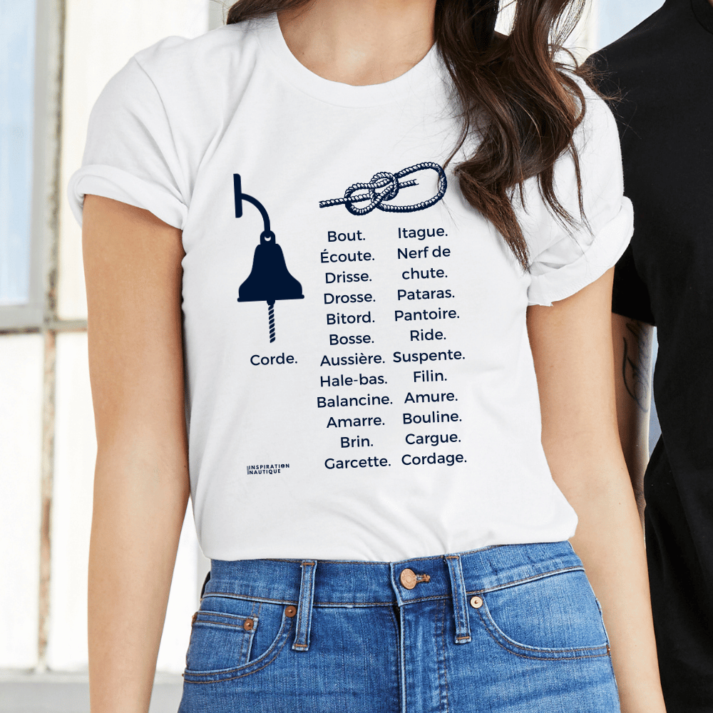 T-shirt unisexe col rond - Corde vs cordages - Visuel marine