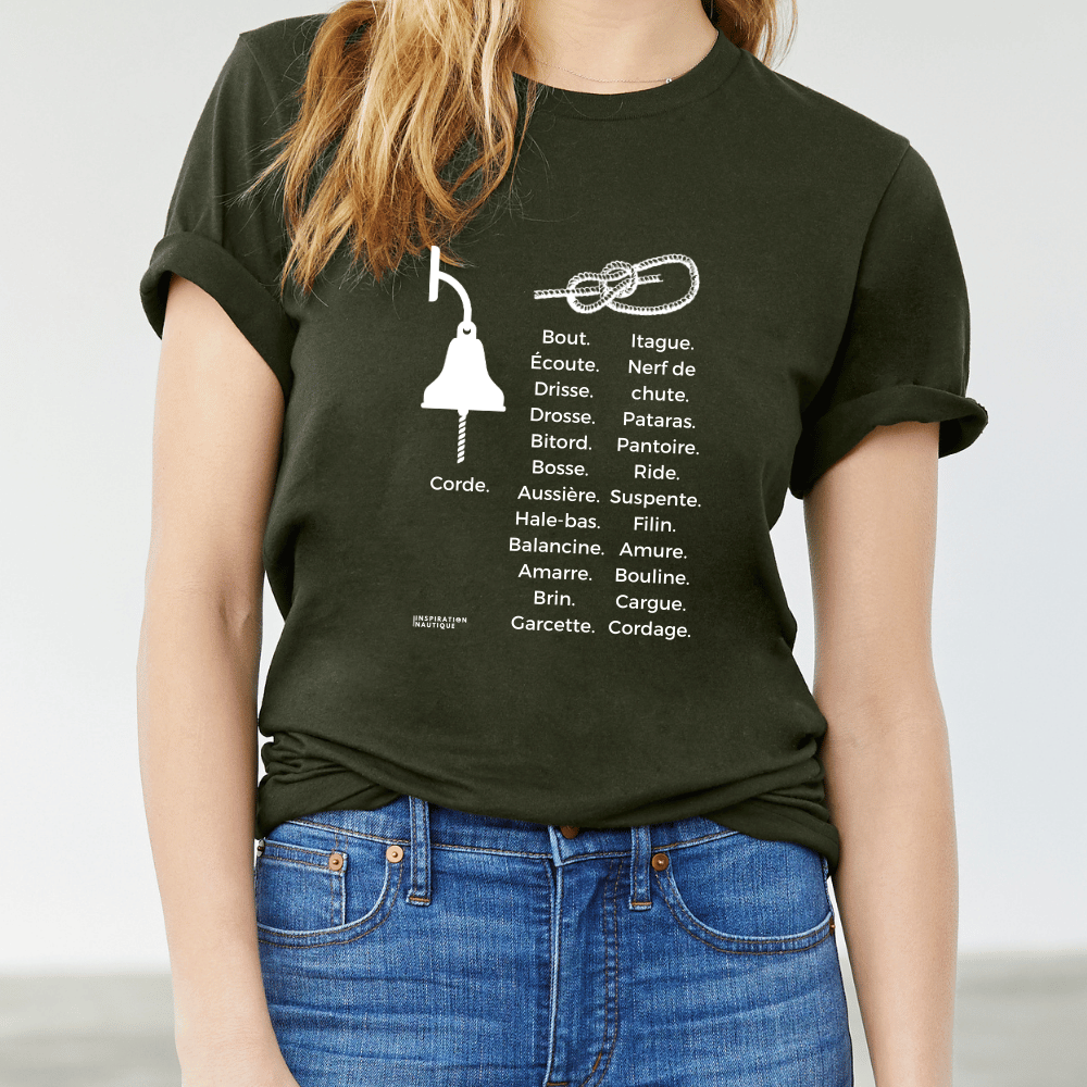 T-shirt unisexe col rond - Corde vs cordages - Visuel blanc