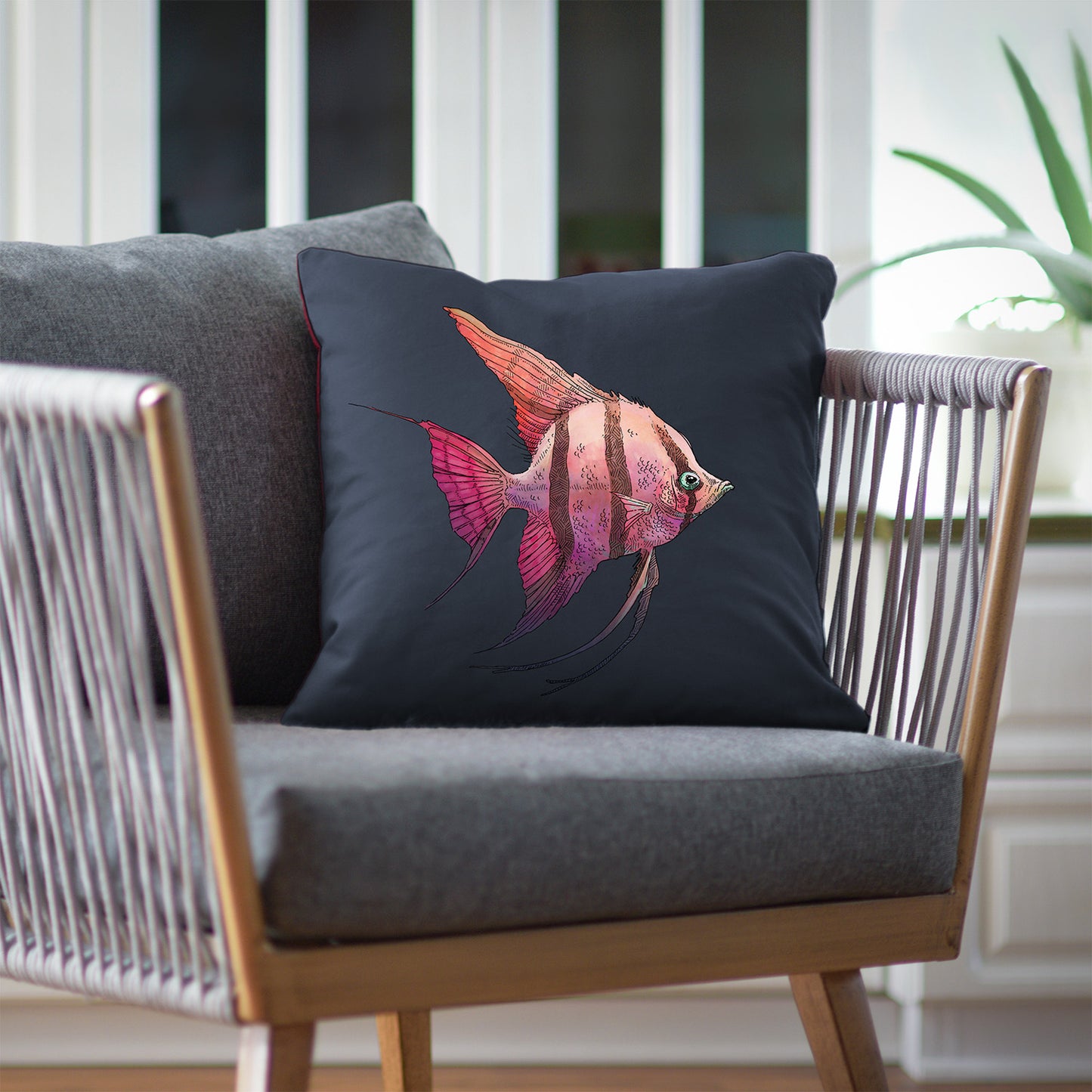 Housse de coussin : Le poisson ange