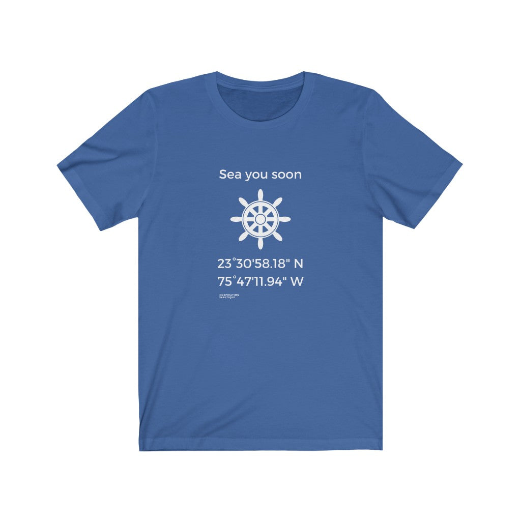 Unisex t-shirt: Sea you soon (wheel) - White visual