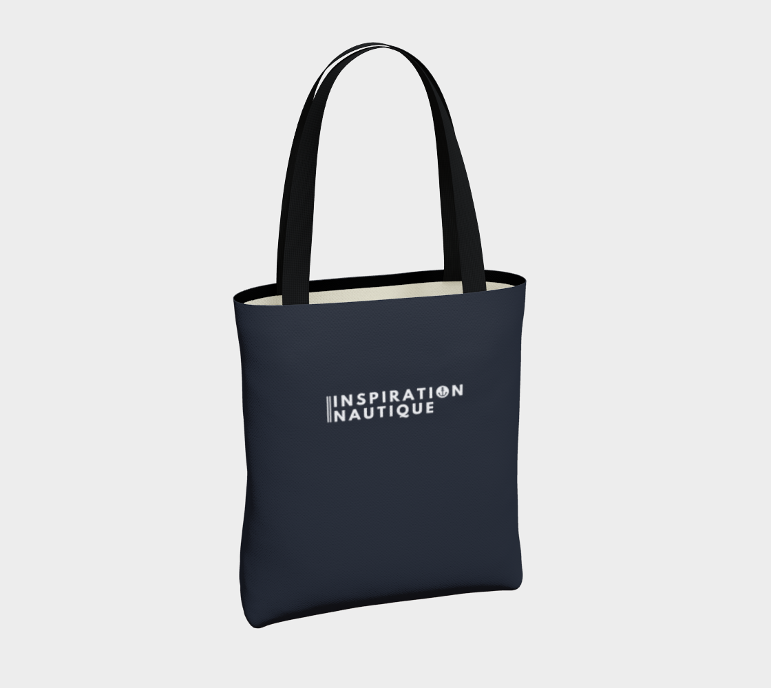 Sac fourre-tout - Celui qui attend que tout danger soit écarté... - Blanc sur fond marine