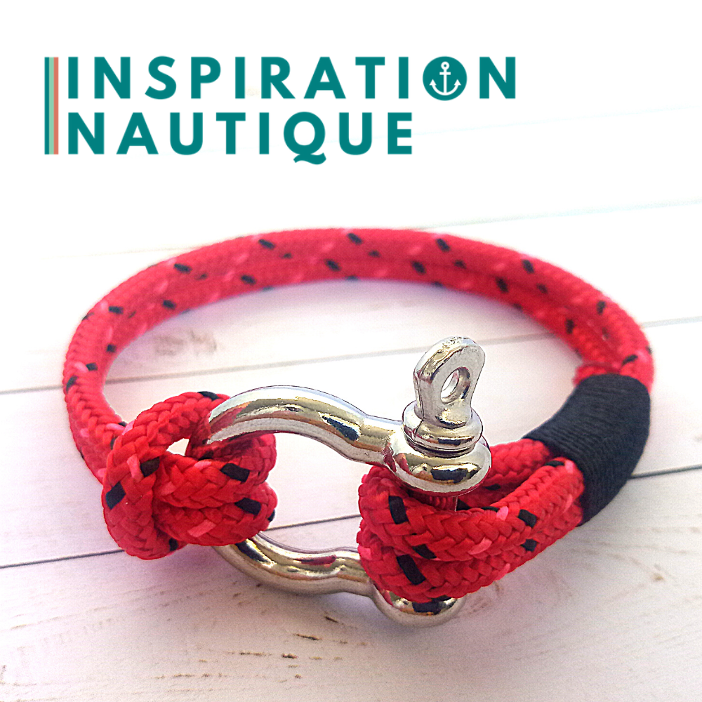 Boat rope stainless steel shackle bracelet for men or women