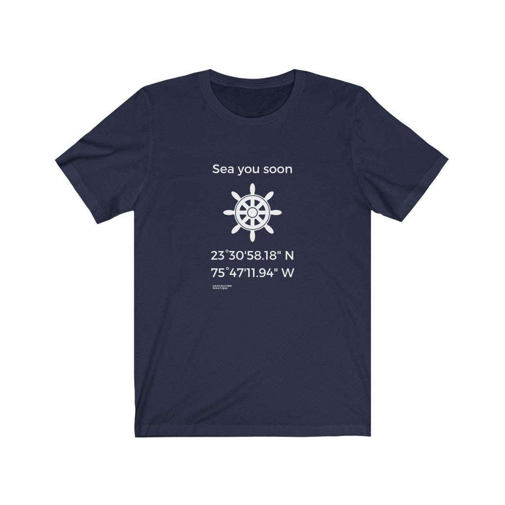 Unisex t-shirt: Sea you soon (wheel) - White visual