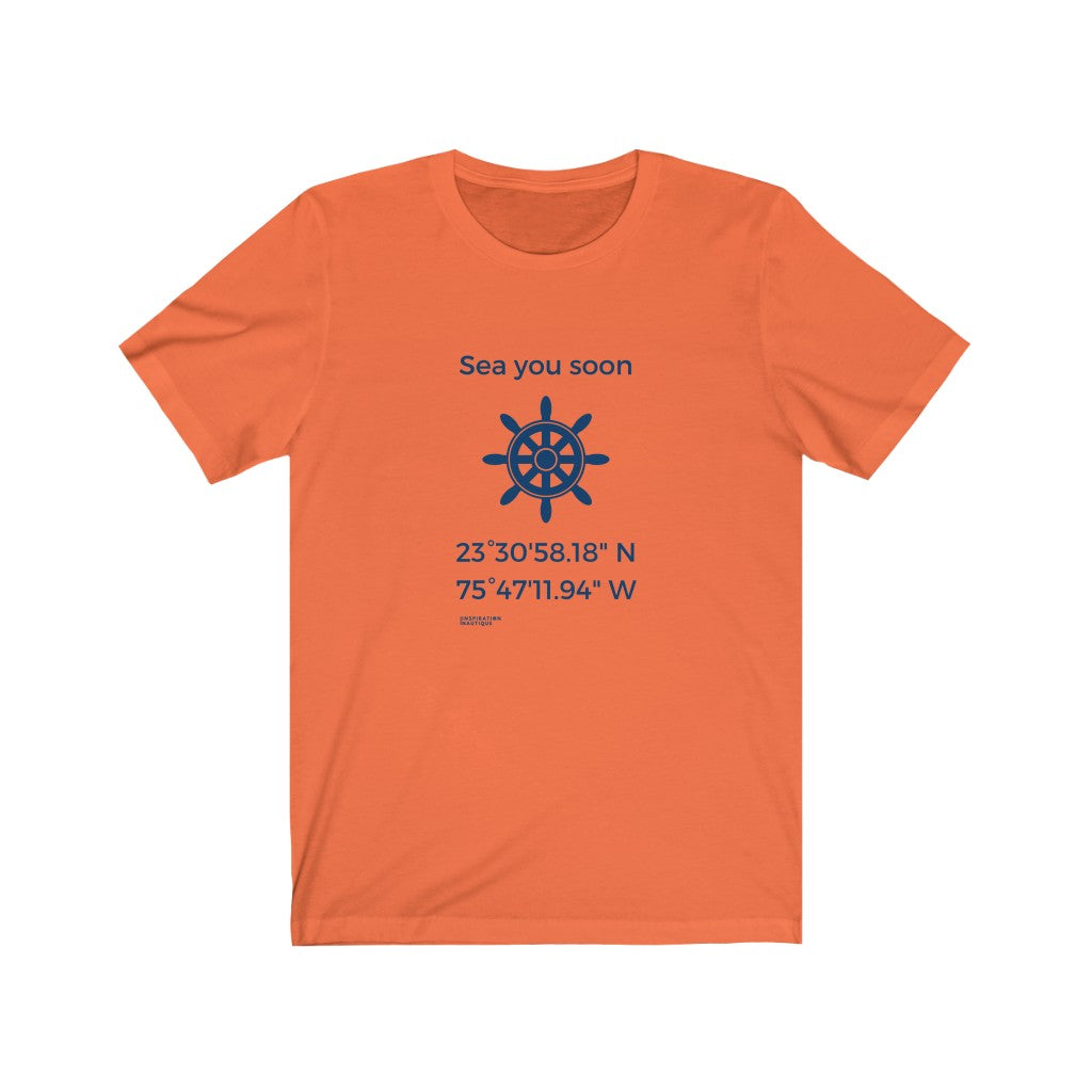Unisex t-shirt: Sea you soon (wheel) - Navy visual