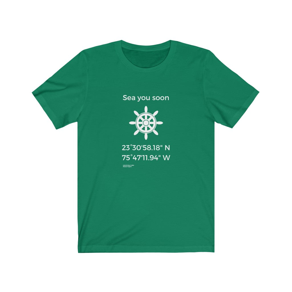 Unisex t-shirt: Sea you soon (wheel) - White visual