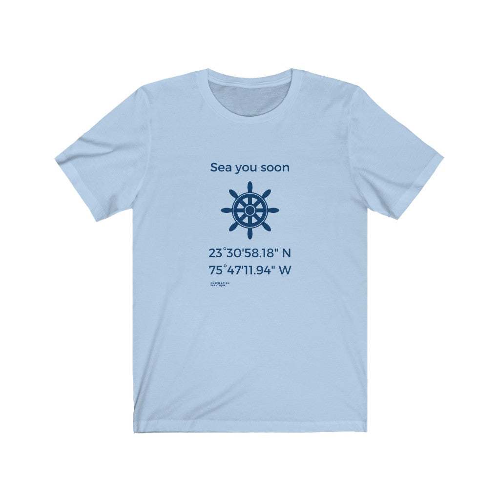 Unisex t-shirt: Sea you soon (wheel) - Navy visual