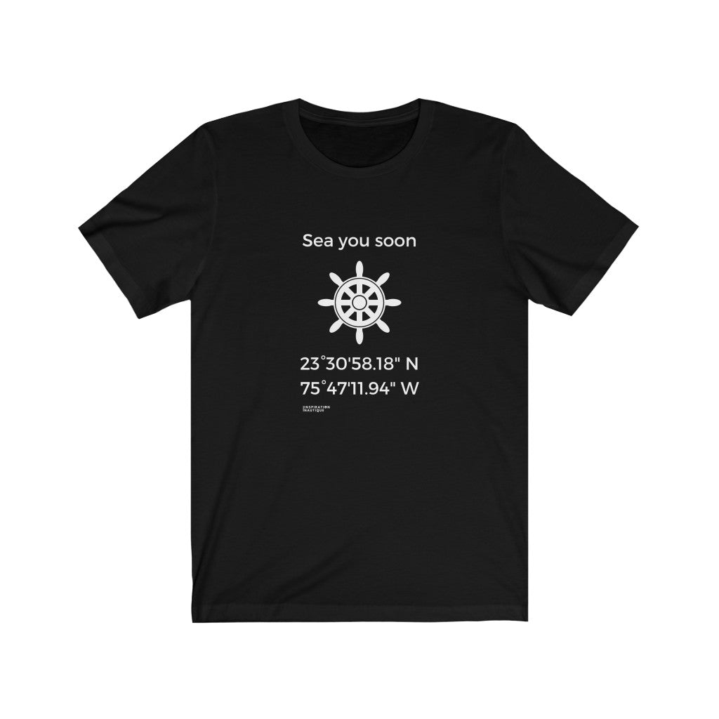 Unisex t-shirt: Sea you soon (wheel) - White visual