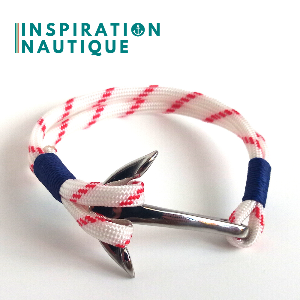 Bracelet nautique avec ancre pour homme ou femme fait au Québec