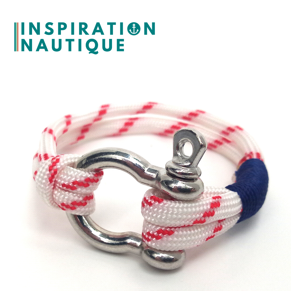 Nautical shackle bracelet for men and women in paracord 550 and stainless steel