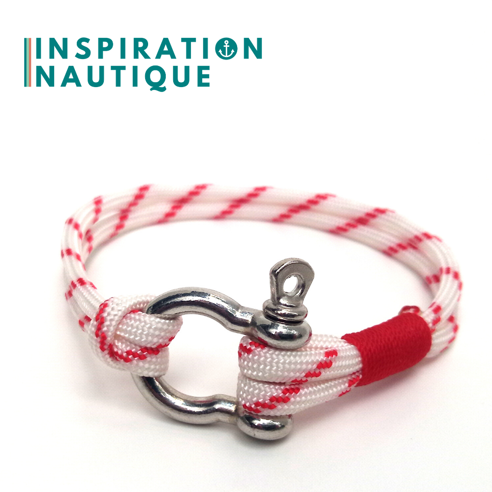 Marine shackle bracelet for men or women in paracord 550 and stainless steel