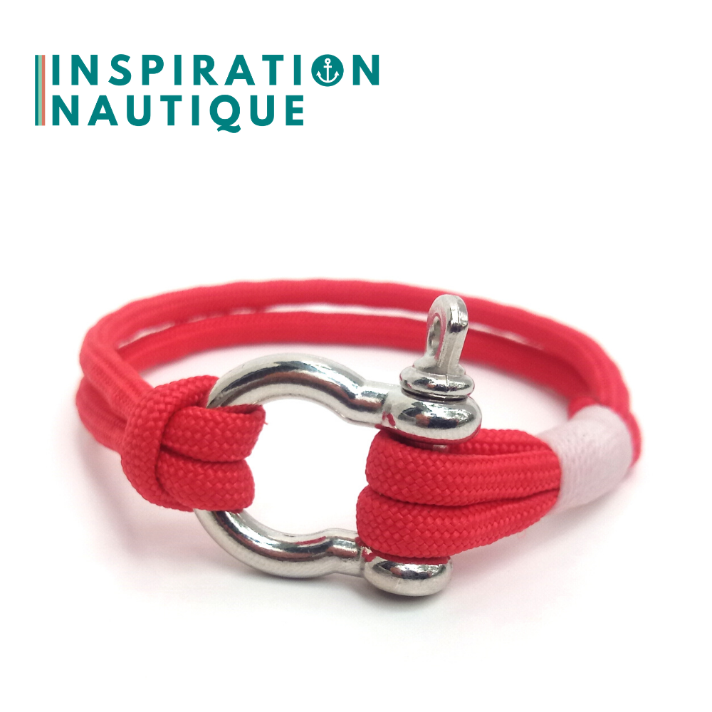 Nautical shackle bracelet for men and women in paracord 550 and stainless steel
