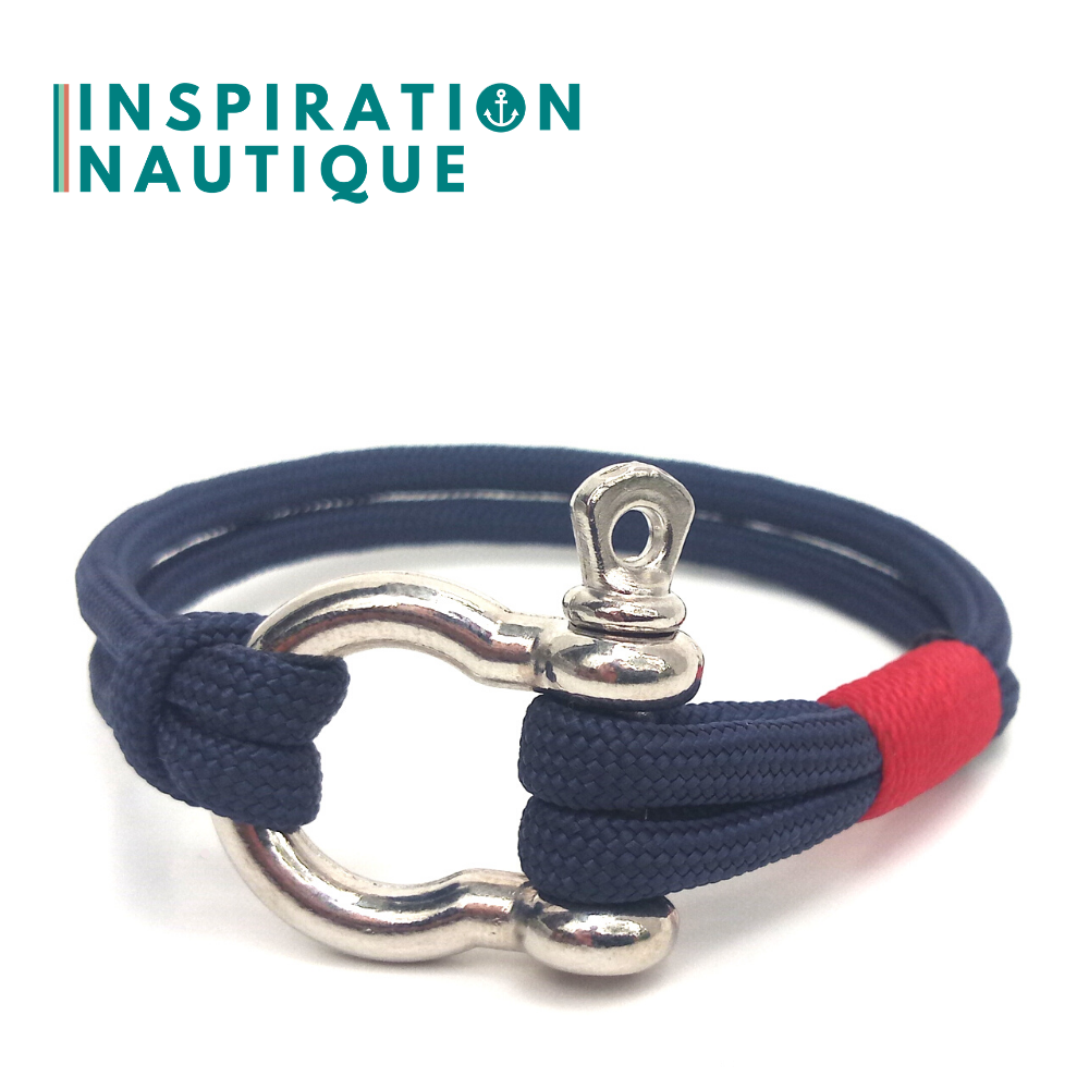 Nautical shackle bracelet for men and women in paracord 550 and stainless steel