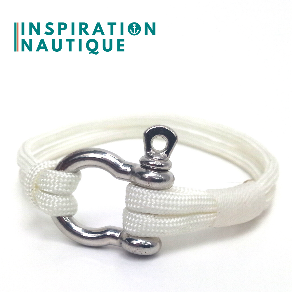 Nautical shackle bracelet for men and women in paracord 550 and stainless steel
