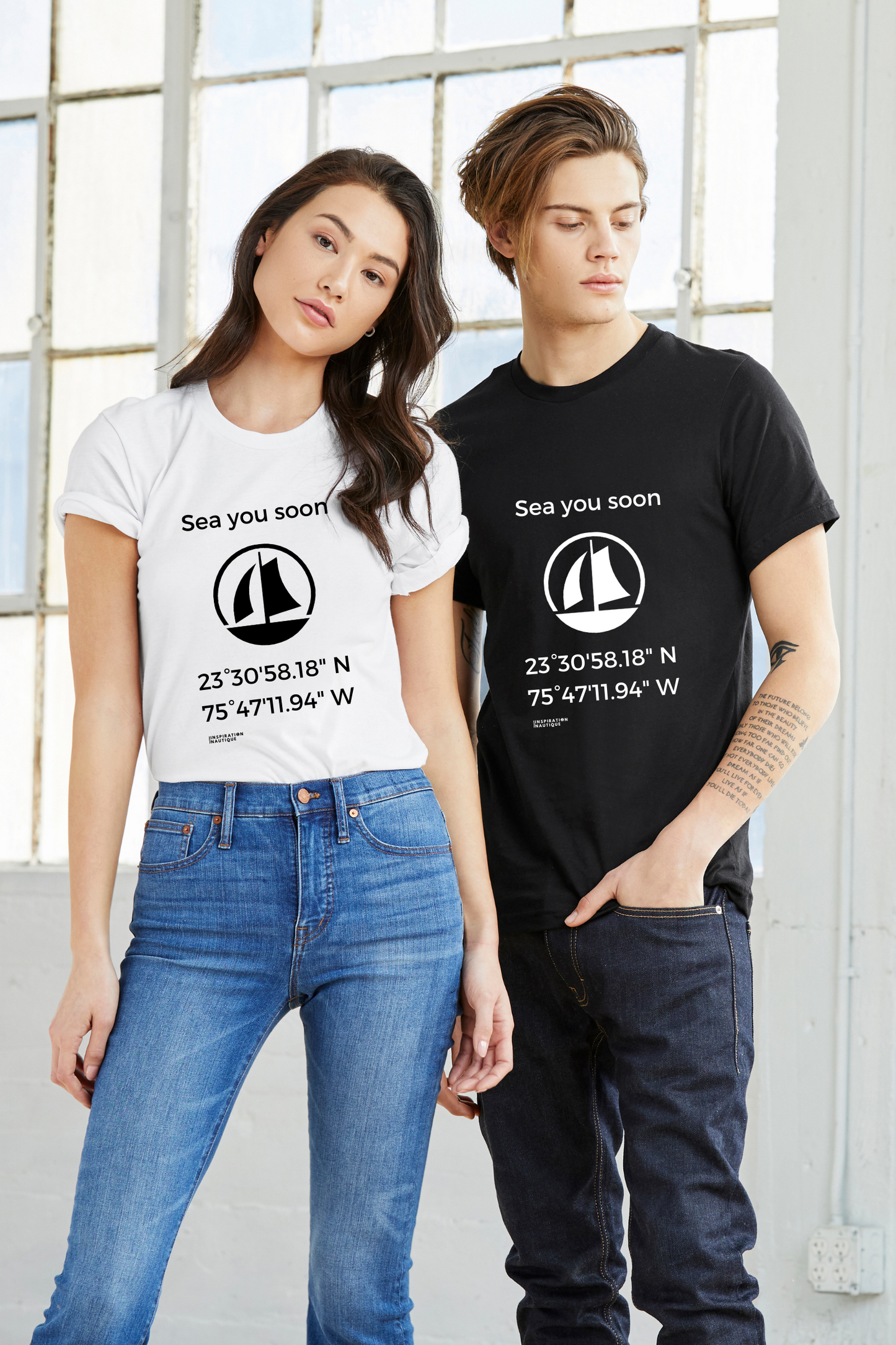 Unisex t-shirt: Sea you soon (sailing boat) - Black visual