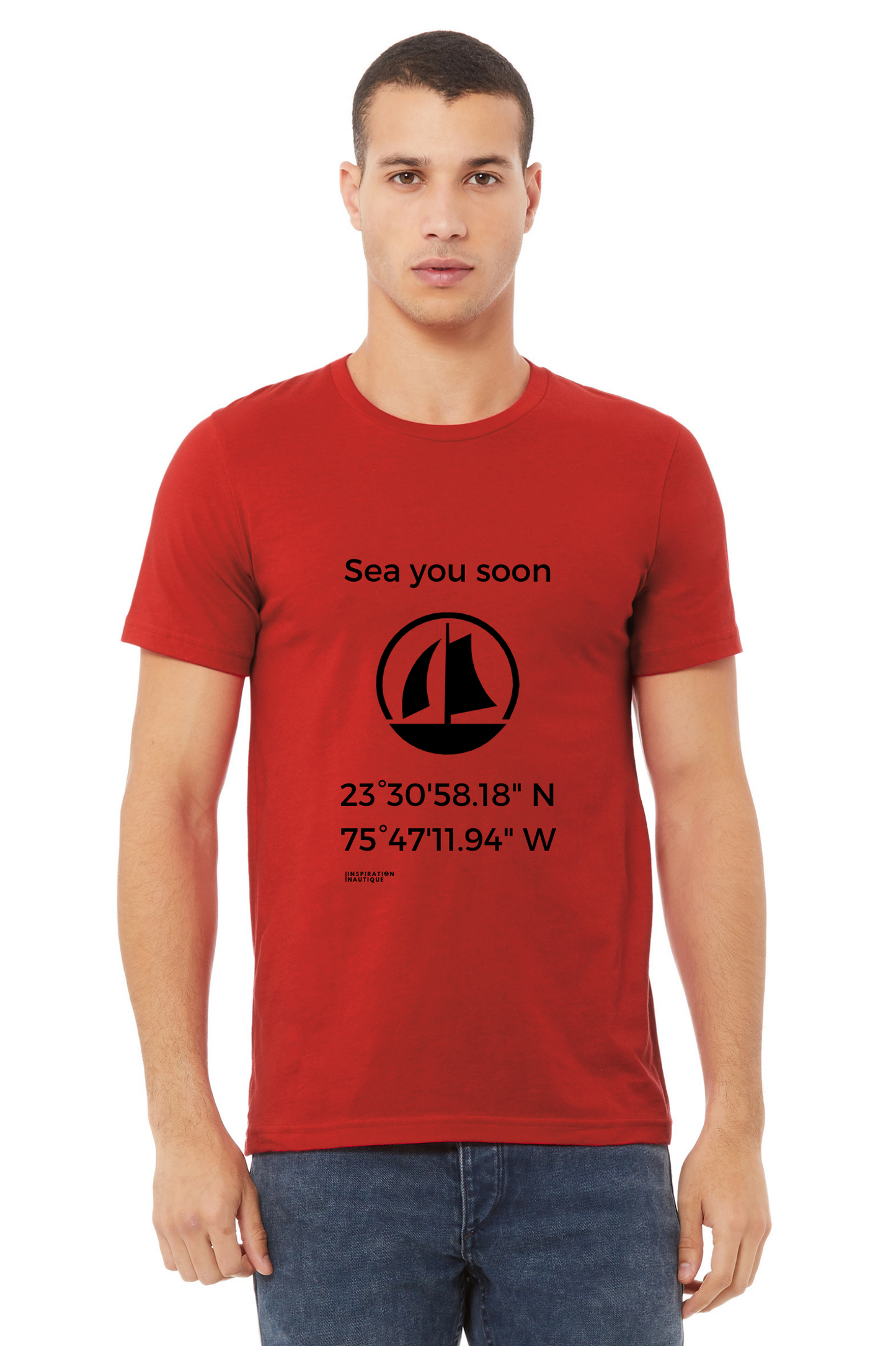 Unisex t-shirt: Sea you soon (sailing boat) - Black visual