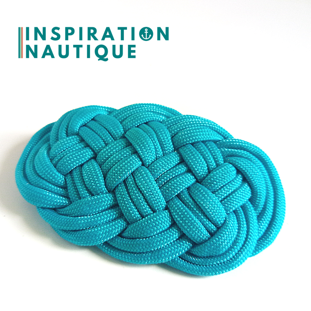 Barrette au style marin composée d'une baderne en paracorde 550, Turquoise