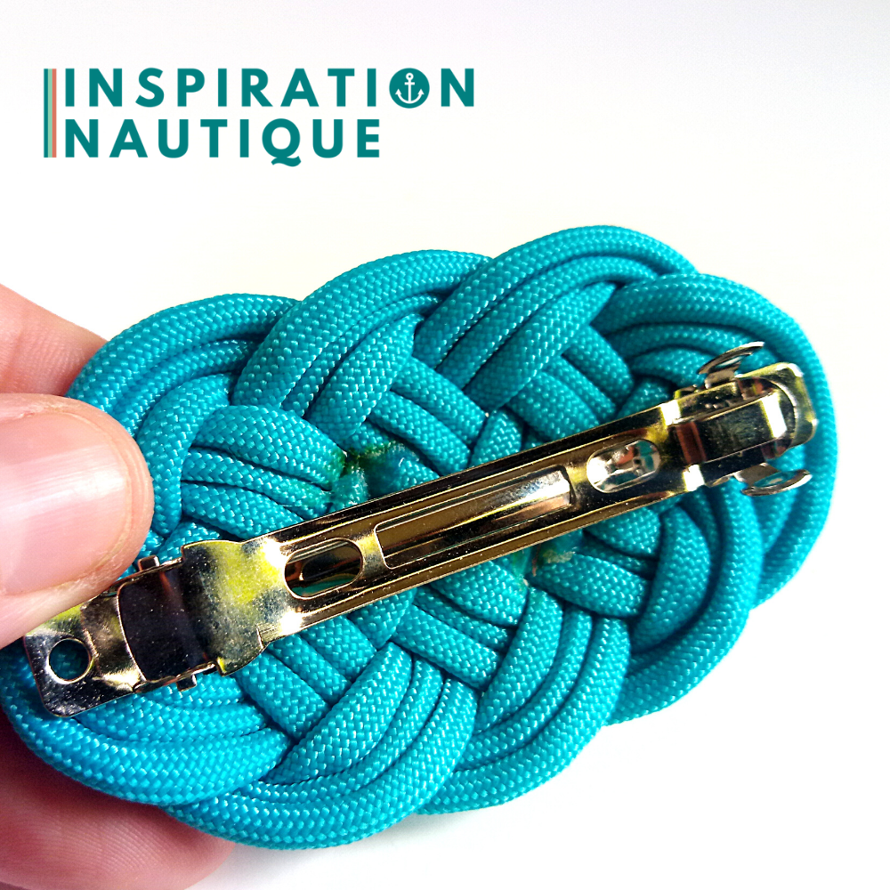 Barrette au style marin composée d'une baderne en paracorde 550, Turquoise