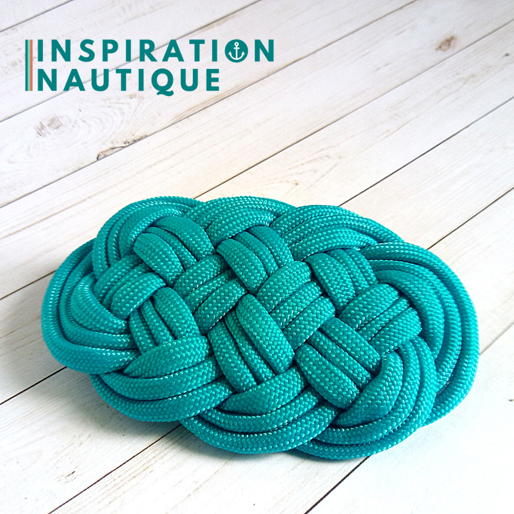 Barrette au style marin composée d'une baderne en paracorde 550, Turquoise