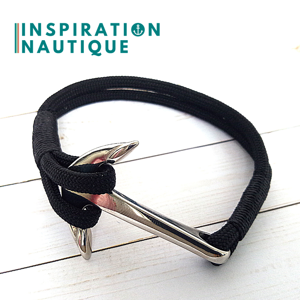 Bracelet marin avec ancre pour homme ou femme en paracorde 550 et acier inoxydable fait au Québec