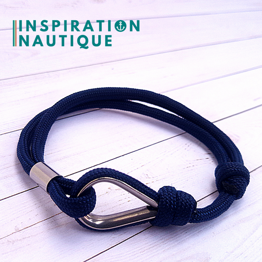 Bracelet marin avec cosse et noeud de pêcheur, Marine
