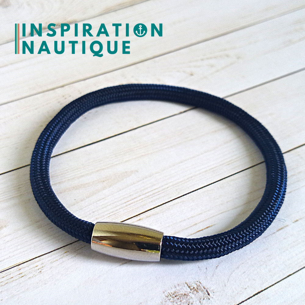 Bracelet simple avec aimant en paracorde 550 et acier inoxydable, Marine